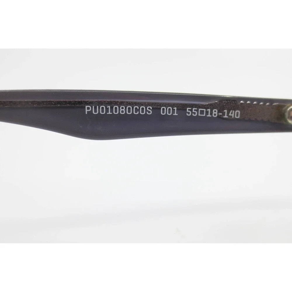 Puma PU0108OCOS 001 Black Grey Rectangular Eyeglasses Frames 55-18-140 Mens